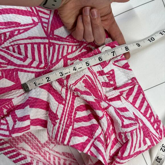 Lilly Pulitzer Shorts Womens 0 Pink White Yacht Seas Walsh Preppy Resort Summer - Picture 11 of 12